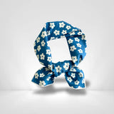 Petit Foulard Carré Coton Bleu