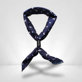 Petit Foulard Carré Homme Imprimé Bleu