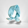 Petit Foulard Carreaux en Coton Bleu Blanc