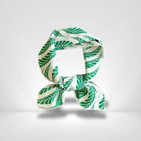 Petit Foulard Coton Femme Vert Et Blanc