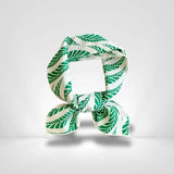 Petit Foulard Coton Femme Vert Et Blanc