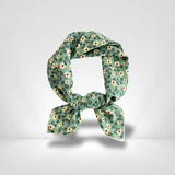 Petit Foulard Coton Femme Vert Floral